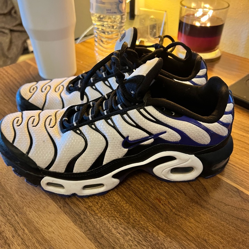 Nike Air Max Plus White and Black with Purple Accents